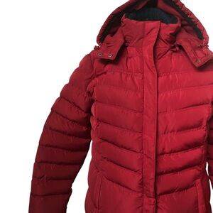 Hooded Long Puffer Coat Sz L